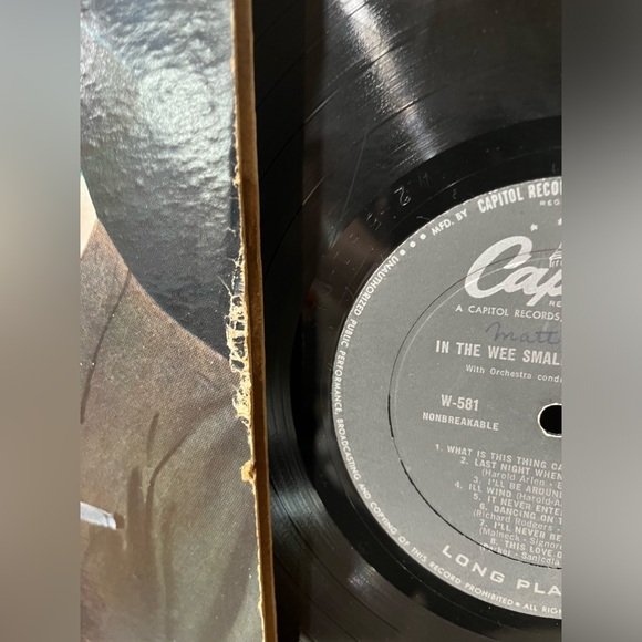 Frank Sinatra: In the Wee Small Hours. LP Vinyl Record. Capitol Records. W-581. - Picture 3 of 10